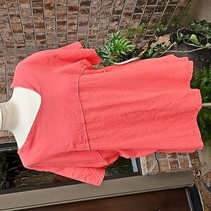 NWT- Woman's Manta del Lago Coral 100%Cotton Blouse sz XL